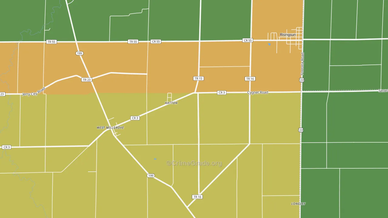 Hatton, OH Map of Theft Rates
