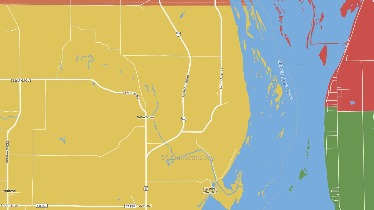 Hauntown, IA Map of Theft Rates