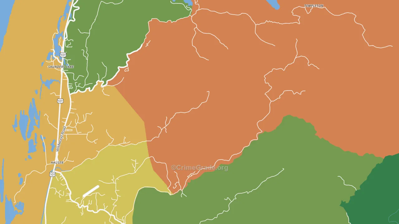 Hauser, OR Map of Theft Rates