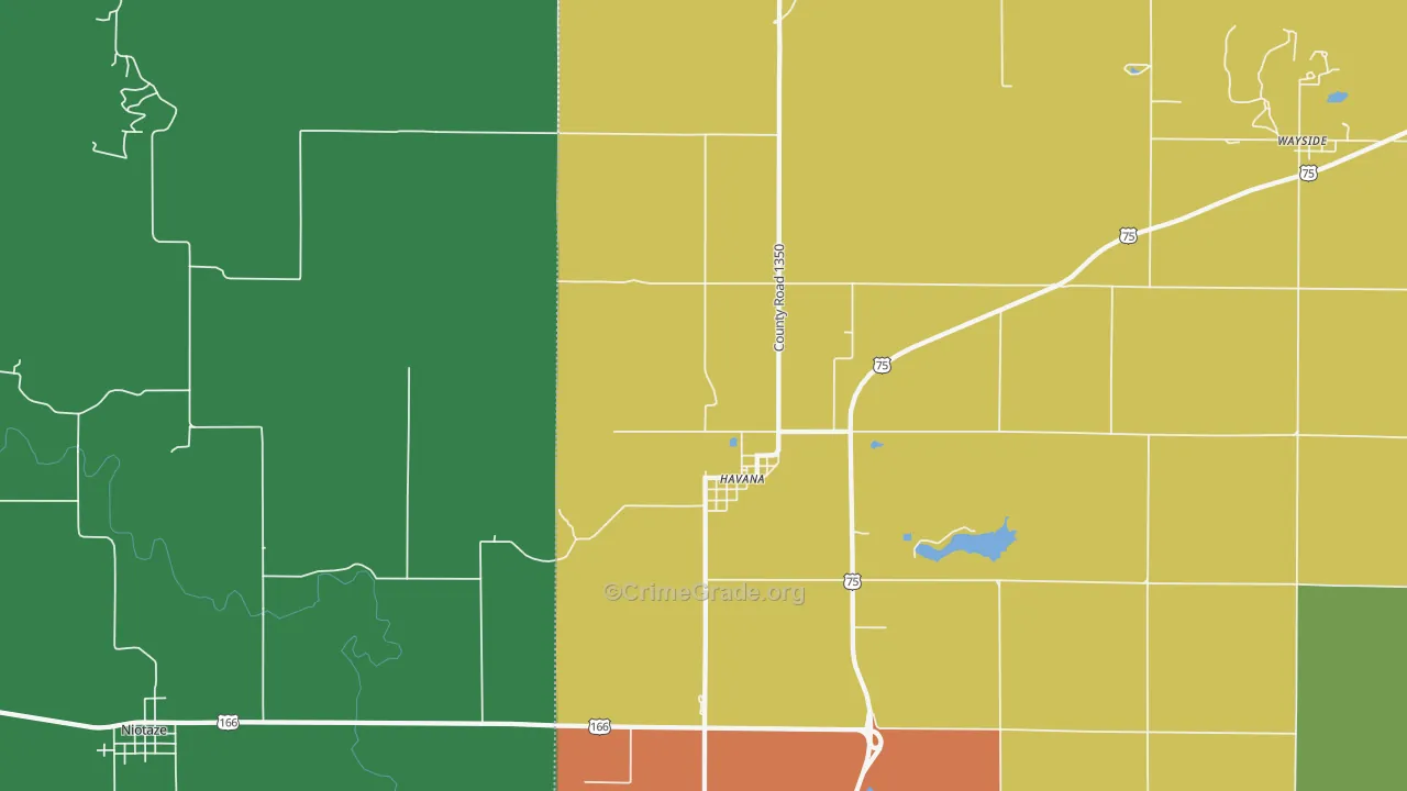 Havana, KS Map of Theft Rates