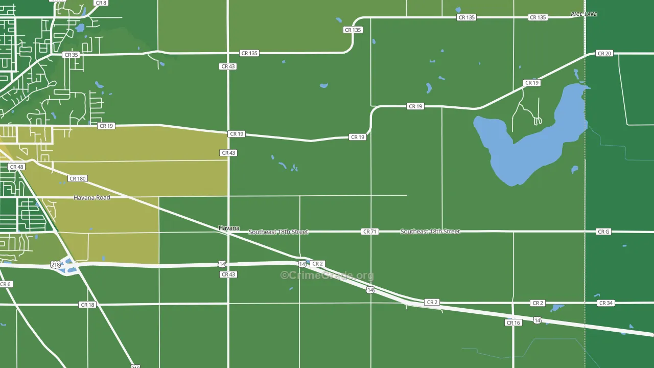 Havana, MN Map of Theft Rates