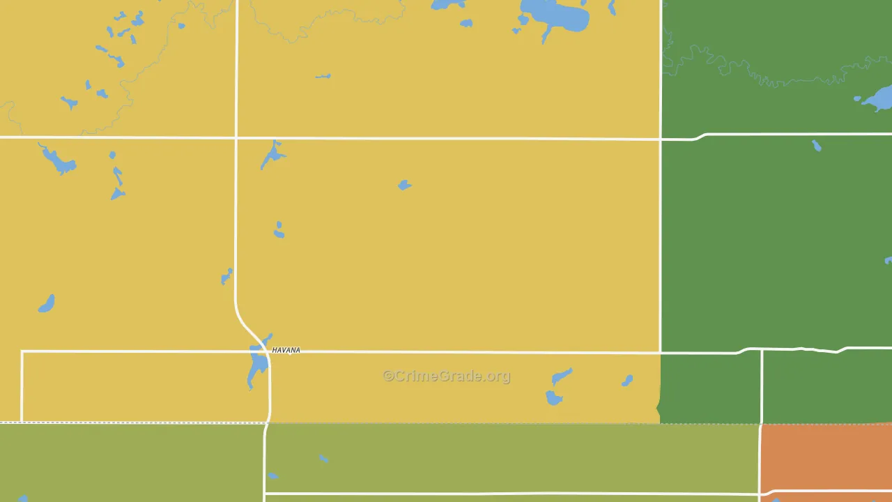 Havana, ND Map of Theft Rates