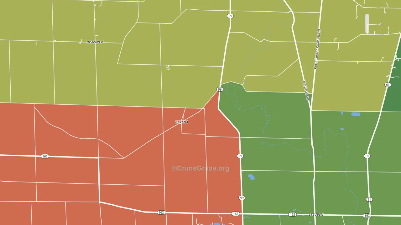 Havana, OH Map of Theft Rates