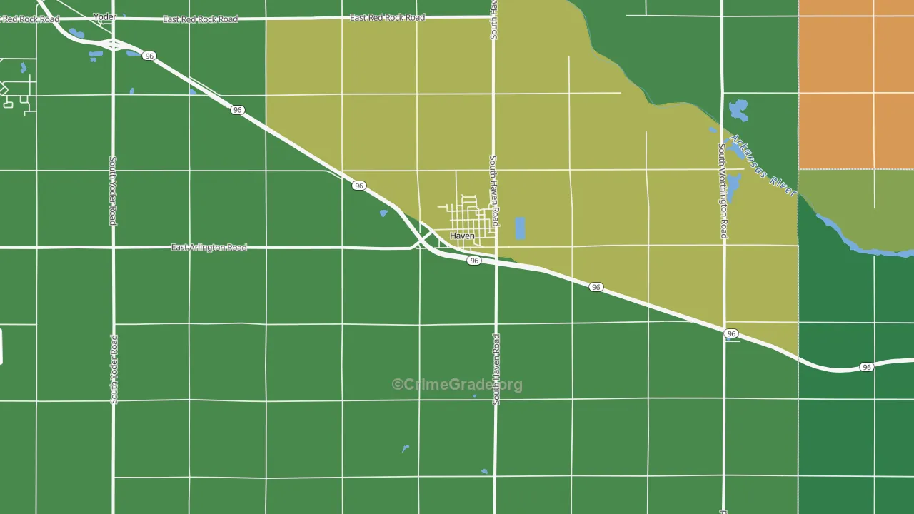 Haven, KS Map of Theft Rates