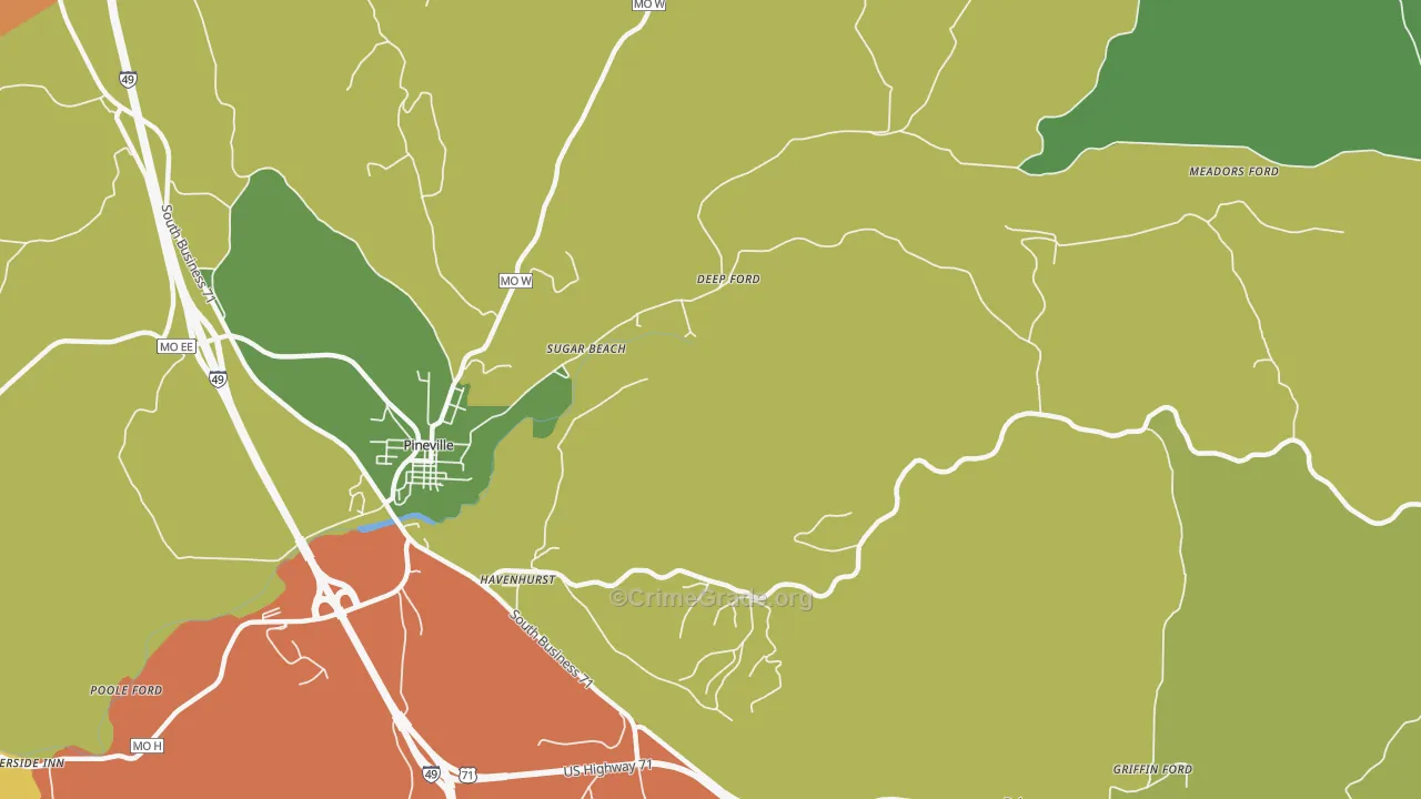 Havenhurst, MO Map of Theft Rates