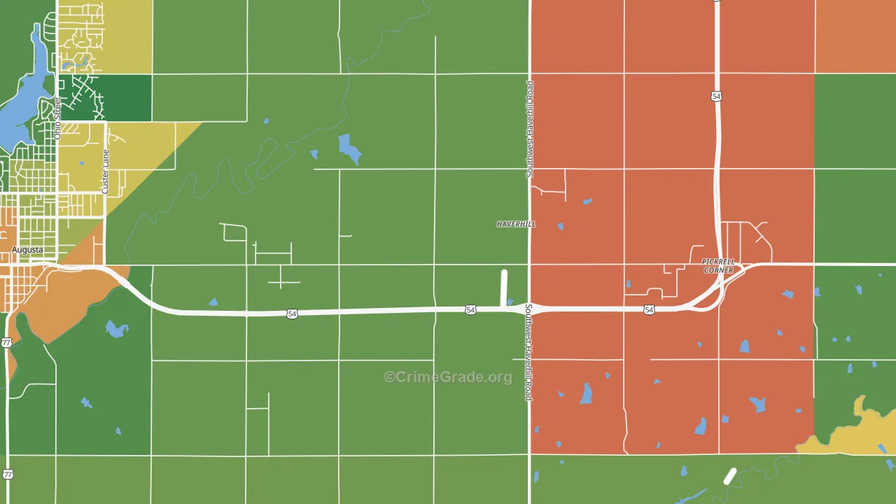Haverhill, KS Map of Theft Rates