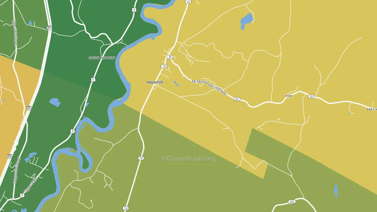 Haverhill, NH Map of Theft Rates