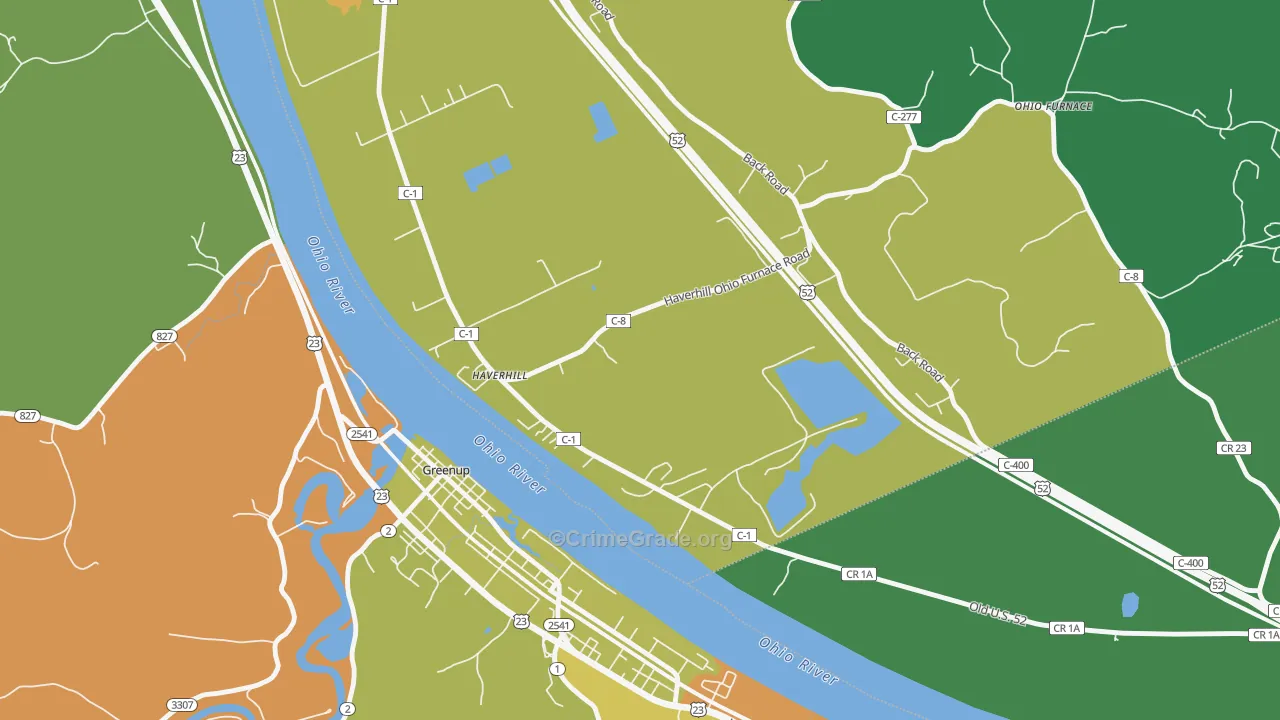 Haverhill, OH Map of Theft Rates