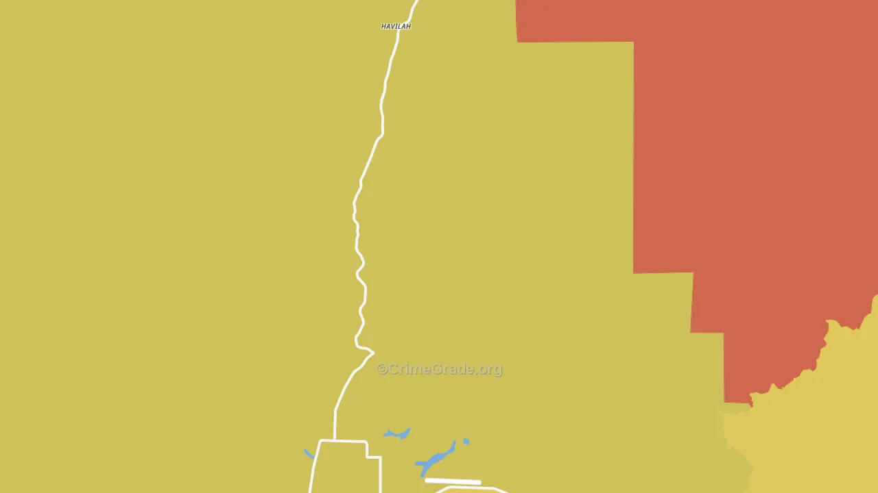 Havilah, CA Map of Theft Rates