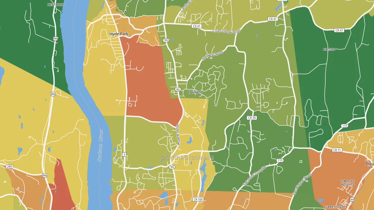 Haviland, NY Map of Theft Rates