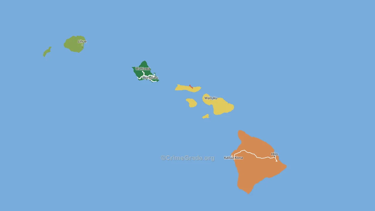 Hawaii Map of Theft Rates