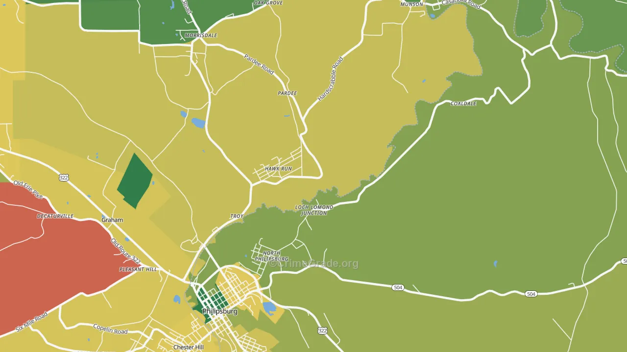Hawk Run, PA Map of Theft Rates