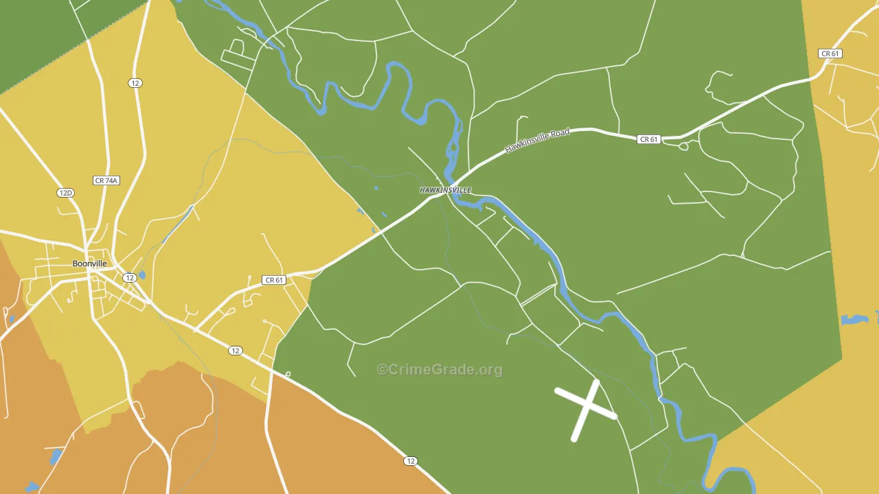 Hawkinsville, NY Map of Theft Rates