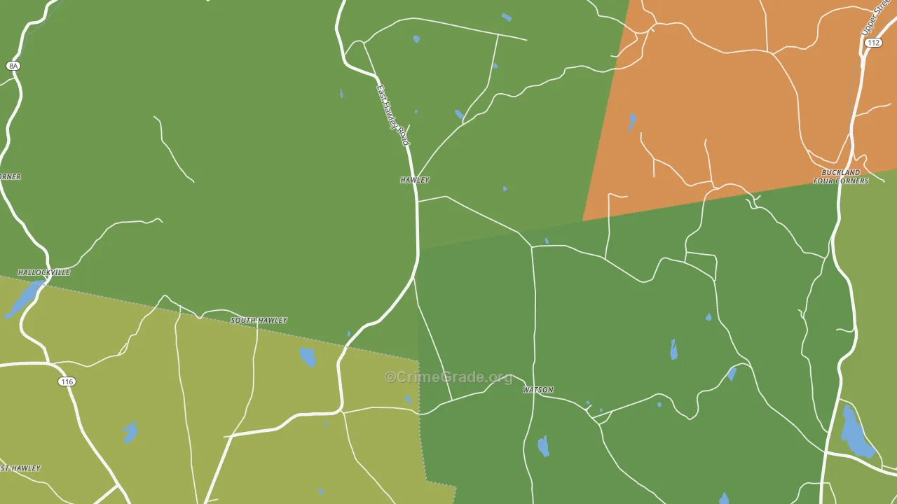 Hawley, MA Map of Theft Rates