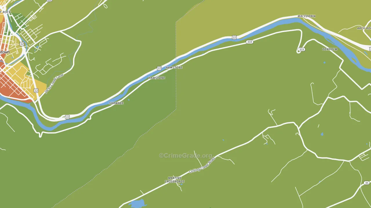 Hawstone, PA Map of Theft Rates