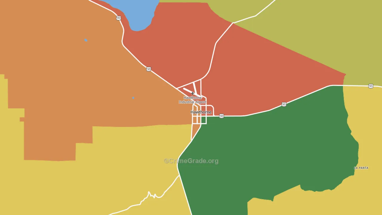 Hawthorne, NV Map of Theft Rates