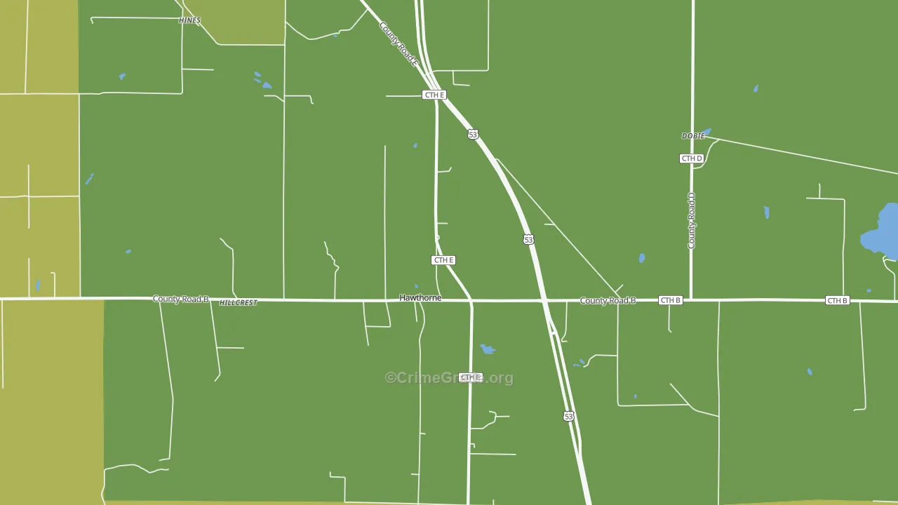 Hawthorne, WI Map of Theft Rates
