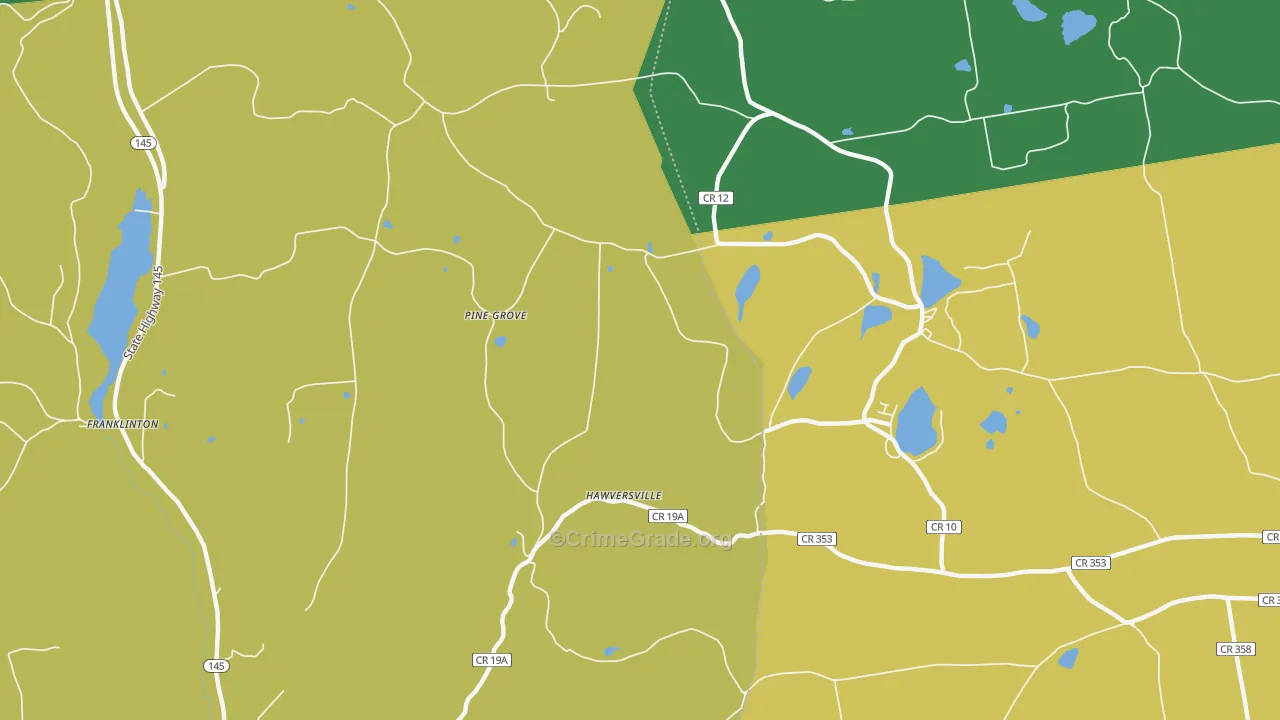 Hawversville, NY Map of Theft Rates