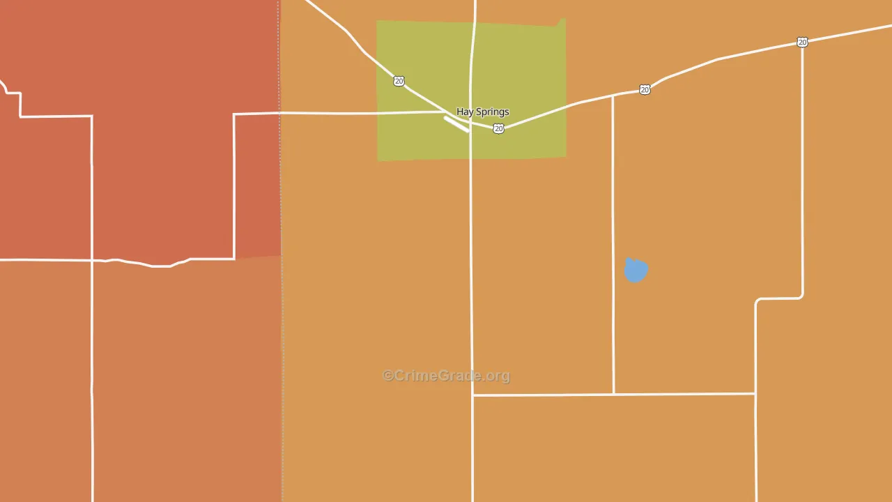 Hay Springs, NE Map of Theft Rates