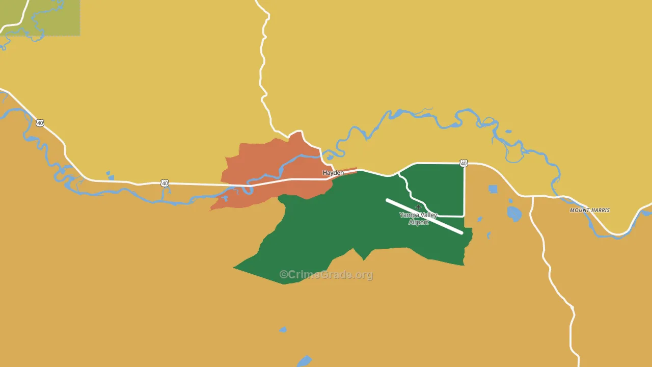 Hayden, CO Map of Theft Rates