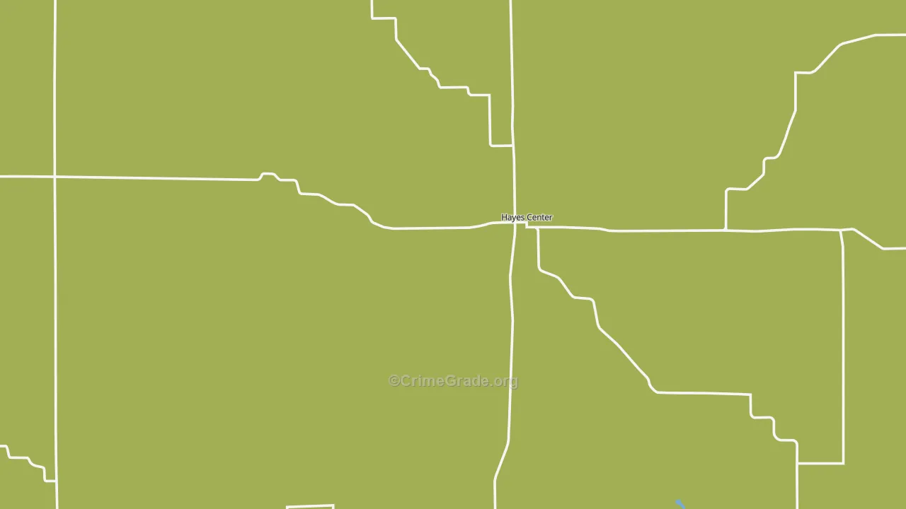 Hayes County, NE Map of Theft Rates