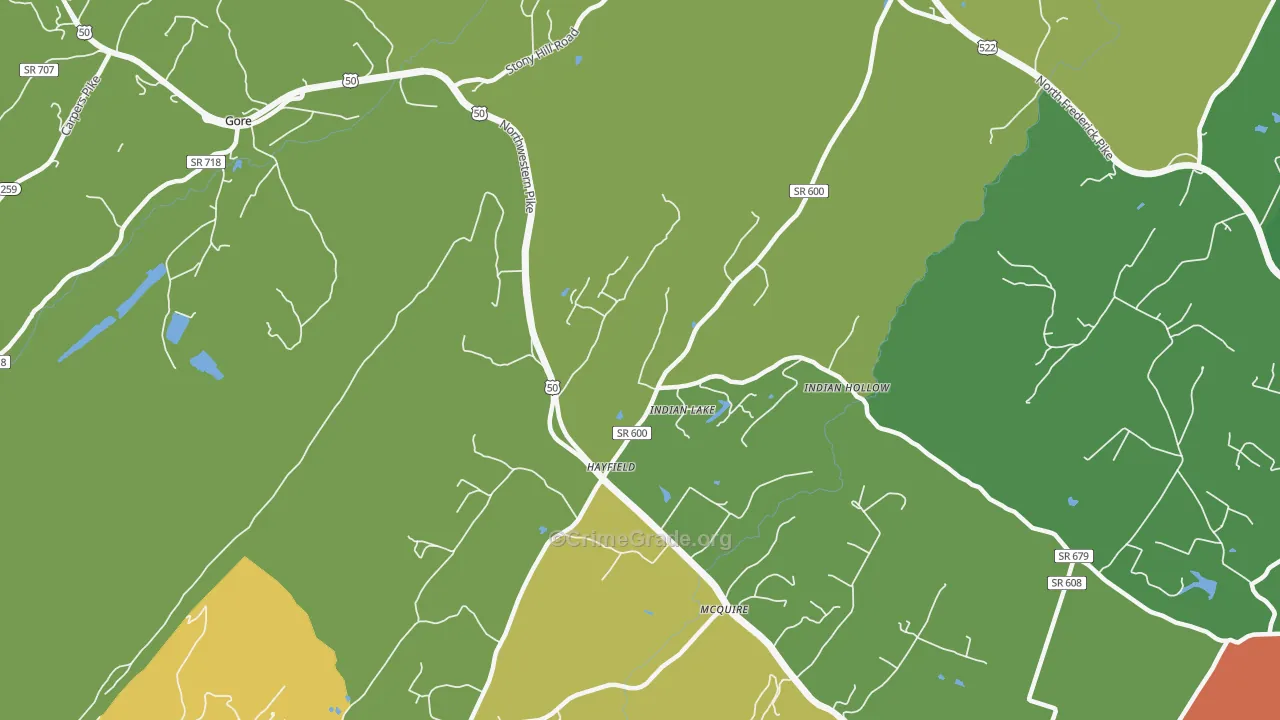 Hayfield, VA Map of Theft Rates