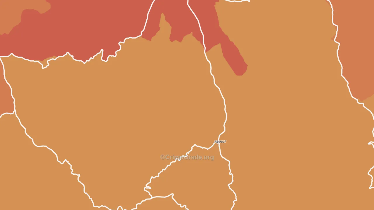 Hayfork, CA Map of Theft Rates