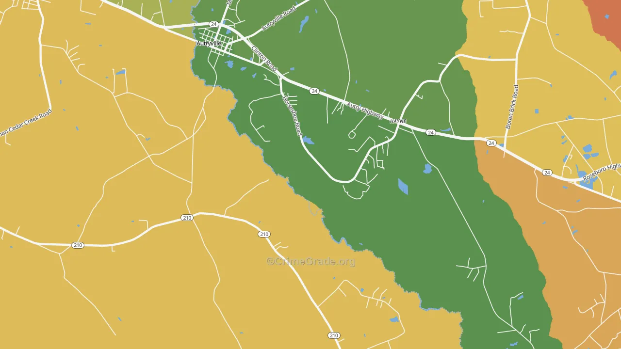 Hayne, NC Map of Theft Rates