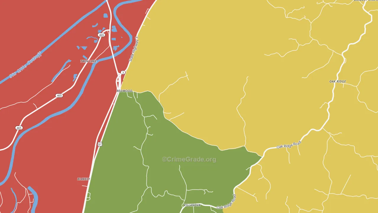 Haynes Bluff, MS Map of Theft Rates
