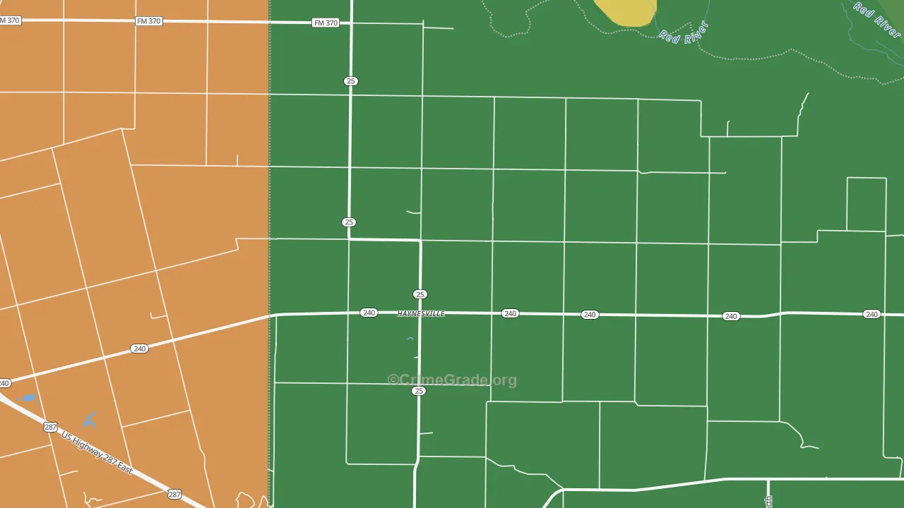 Haynesville, TX Map of Theft Rates