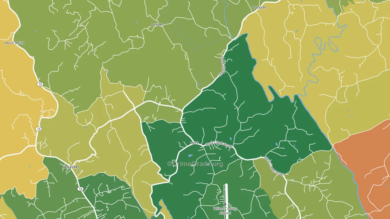 Hays, NC Map of Theft Rates