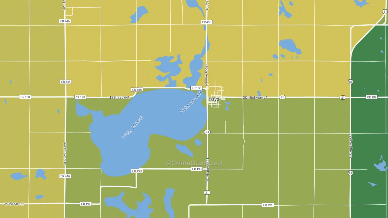 Hayti, SD Map of Theft Rates