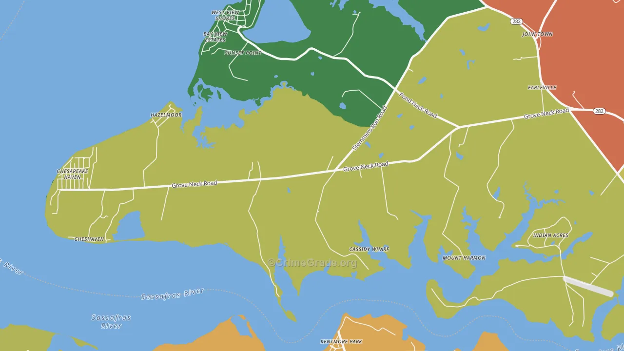 Hazelmoor, MD Map of Theft Rates