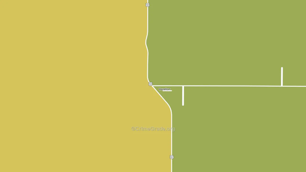 Hazelton, ND Map of Theft Rates