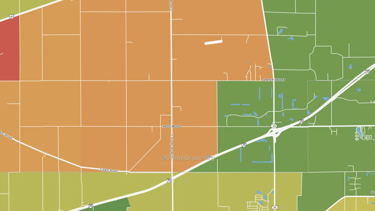 Hazelwood, IN Map of Theft Rates