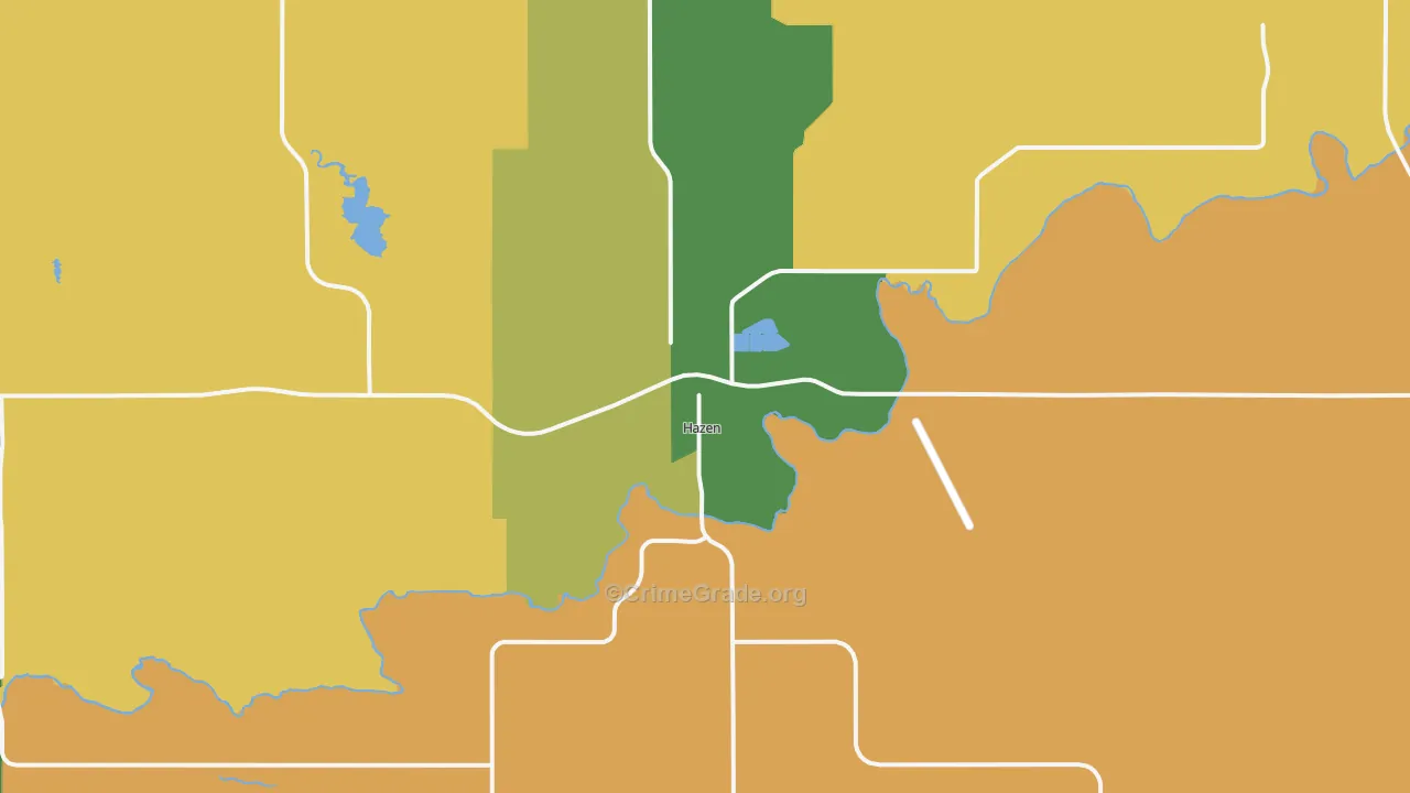 Hazen, ND Map of Theft Rates