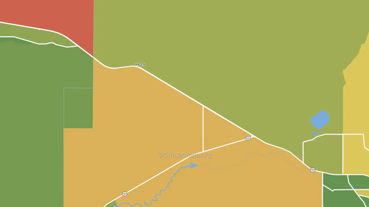 Hazen, NV Map of Theft Rates