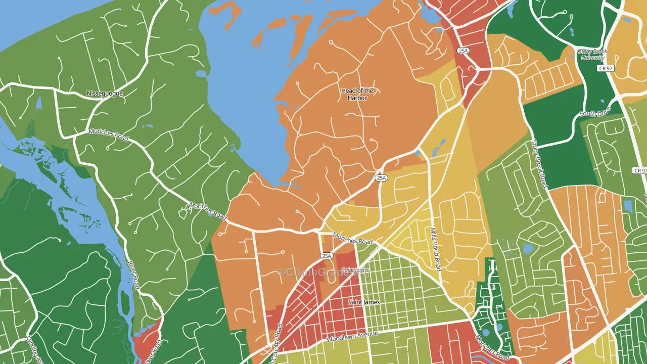 Head of the Harbor, NY Map of Theft Rates