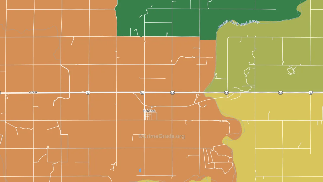 Headrick, OK Map of Theft Rates