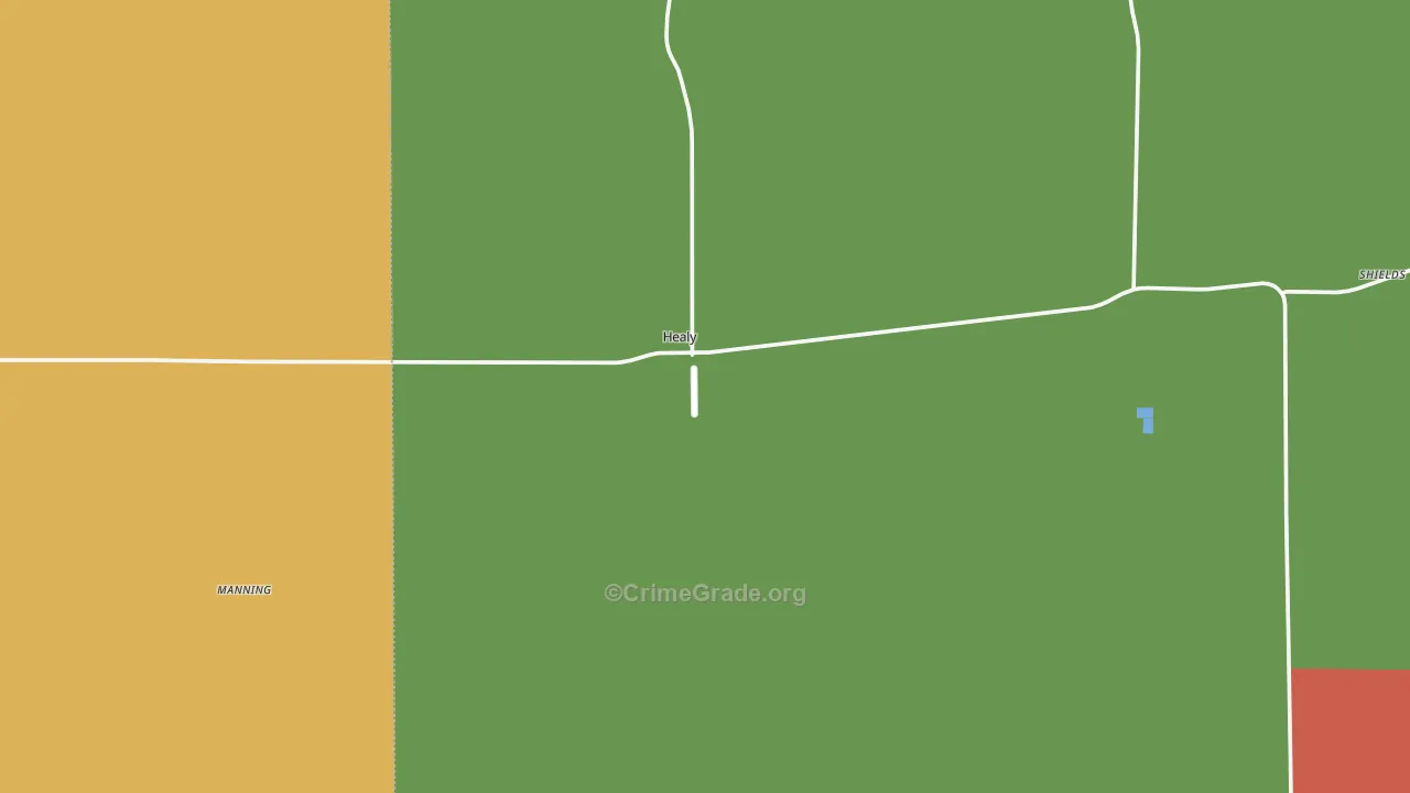 Healy, KS Map of Theft Rates