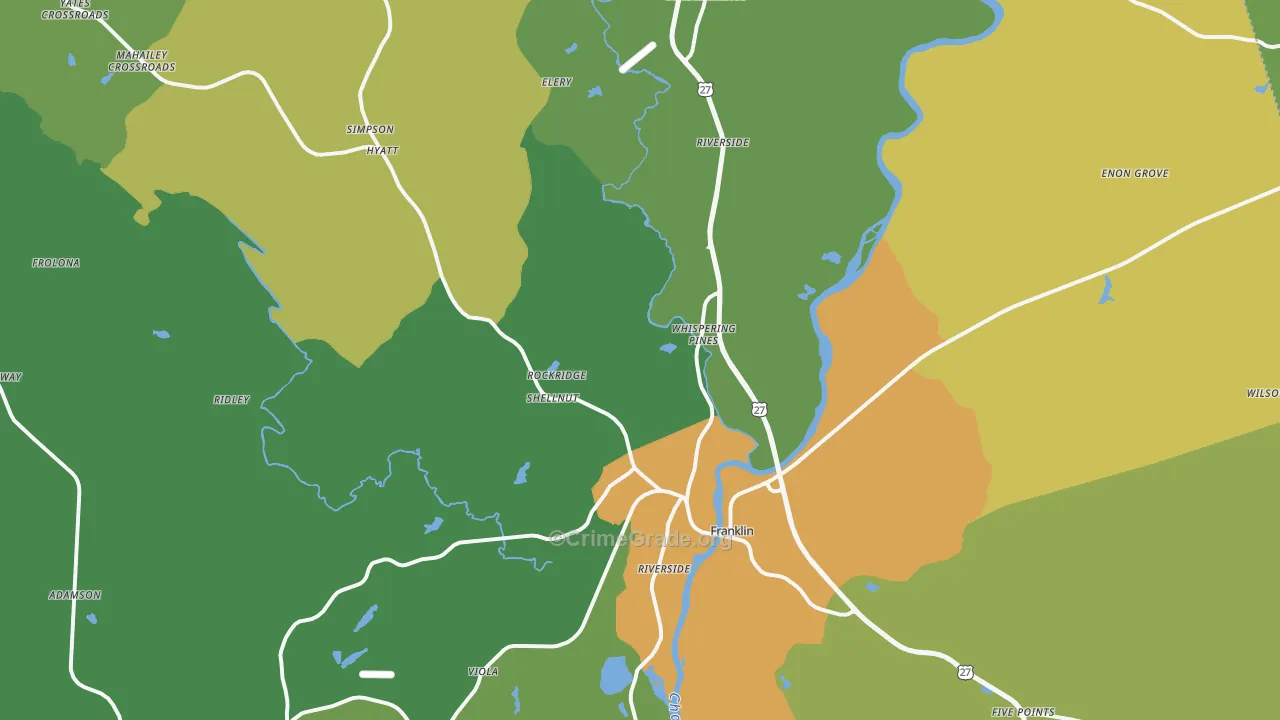 Heard County, GA Map of Theft Rates