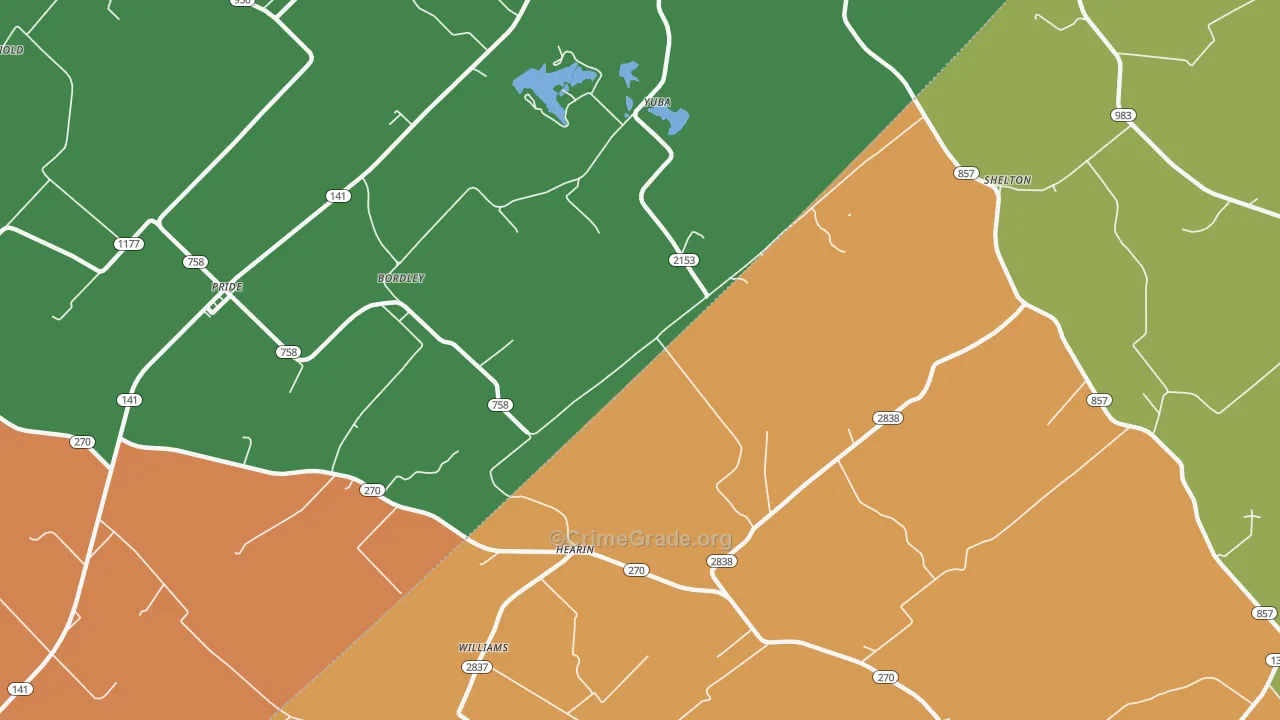 Hearin, KY Map of Theft Rates