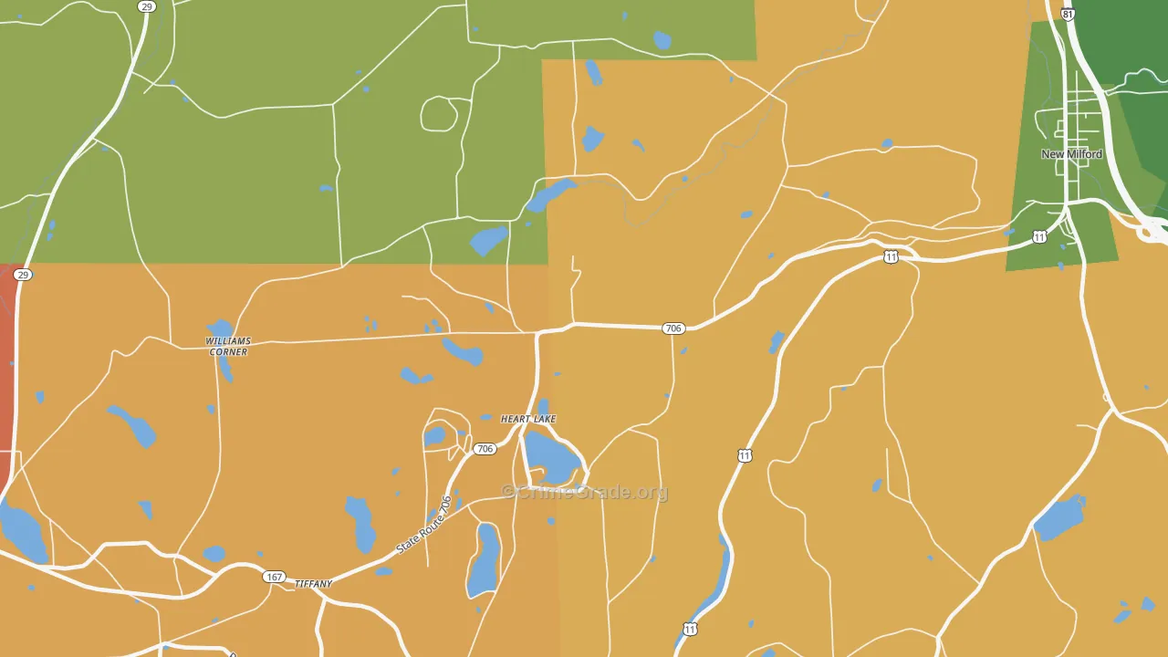 Heart Lake, PA Map of Theft Rates
