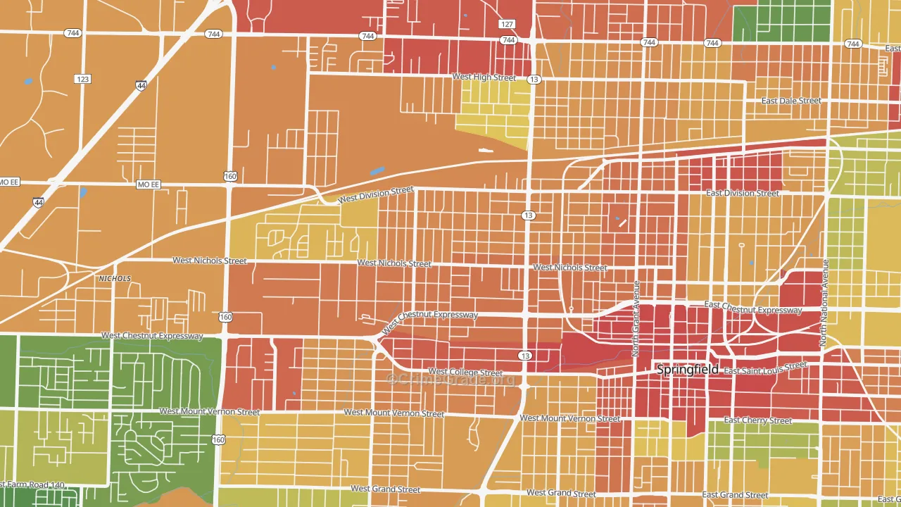 Heart of the Westside, Springfield, MO Map of Theft Rates