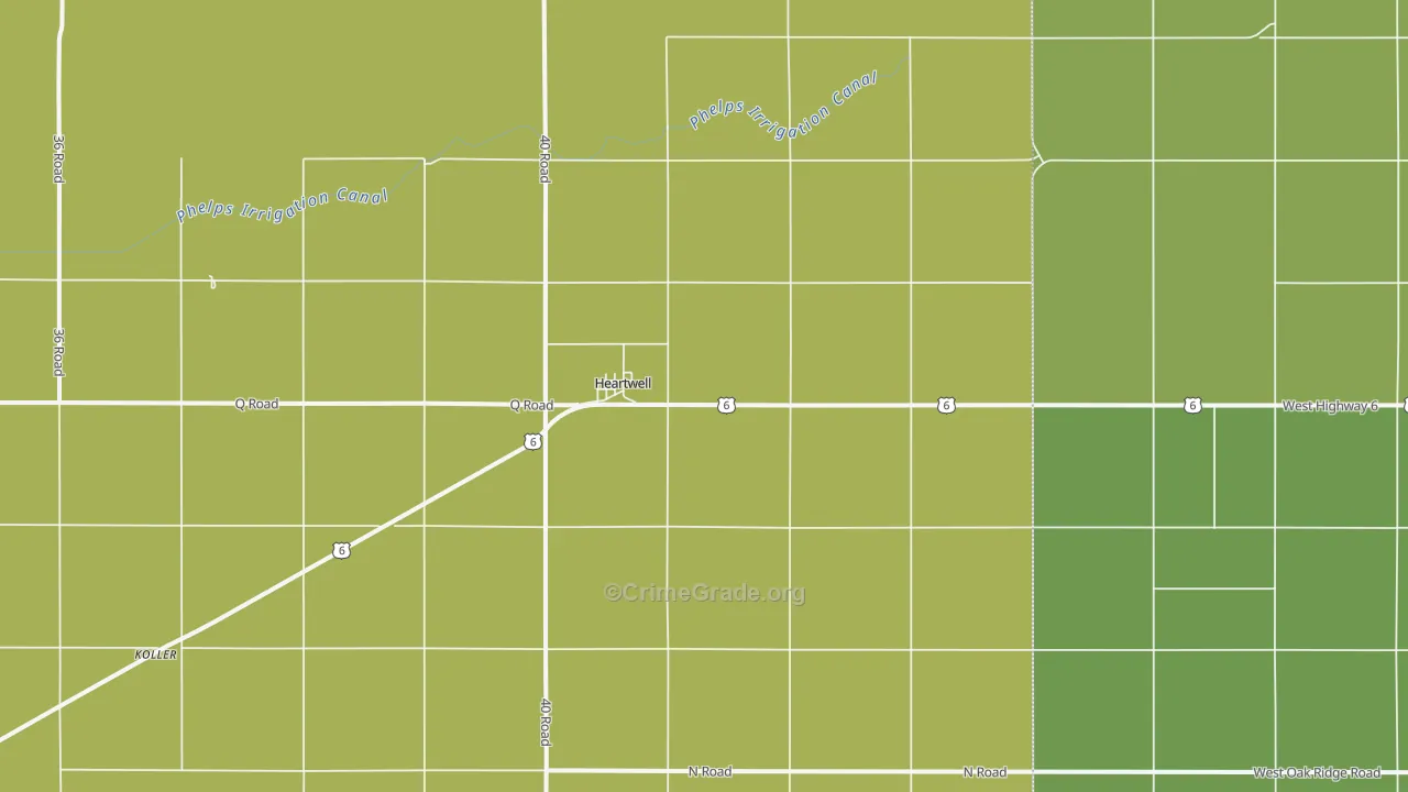 Heartwell, NE Map of Theft Rates