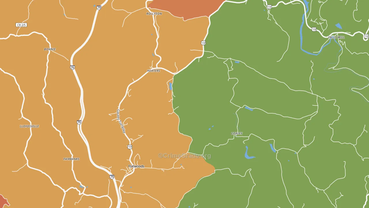 Heaters, WV Map of Theft Rates