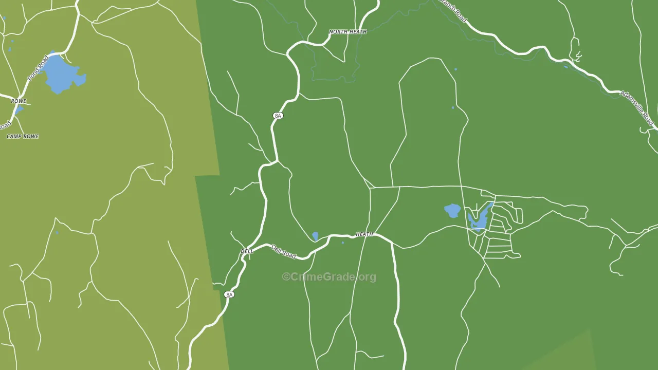 Heath, MA Map of Theft Rates