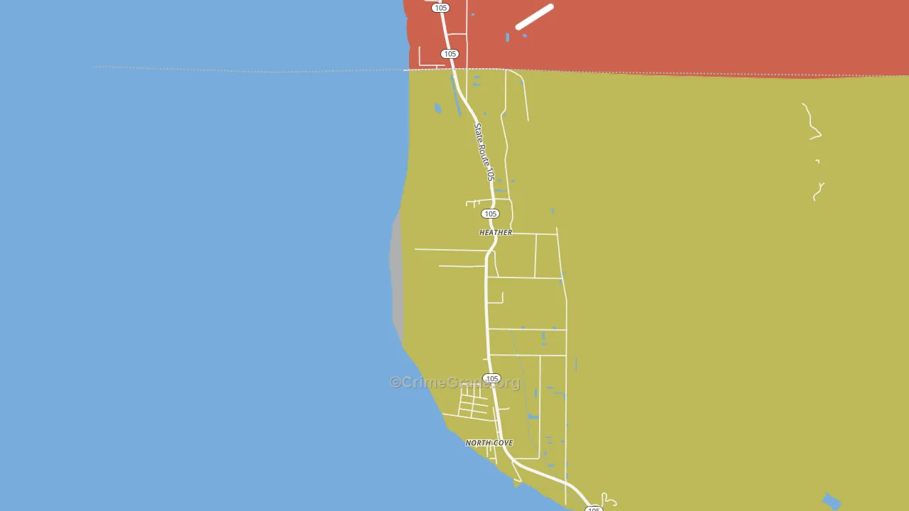 Heather, WA Map of Theft Rates