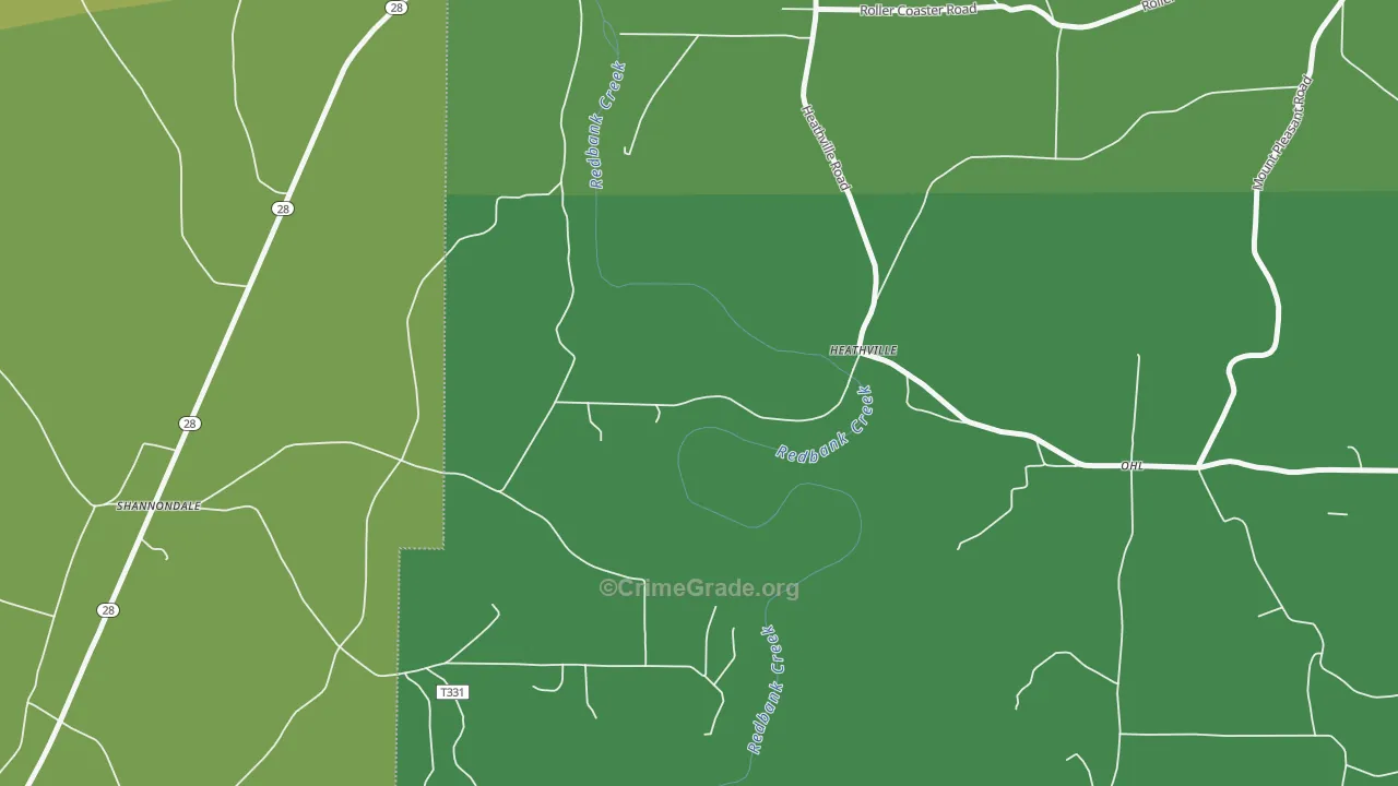 Heathville, PA Map of Theft Rates