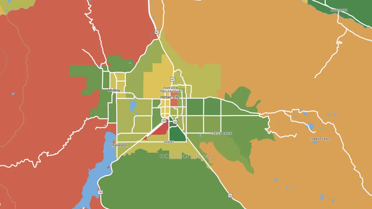 Heber City, UT Map of Theft Rates